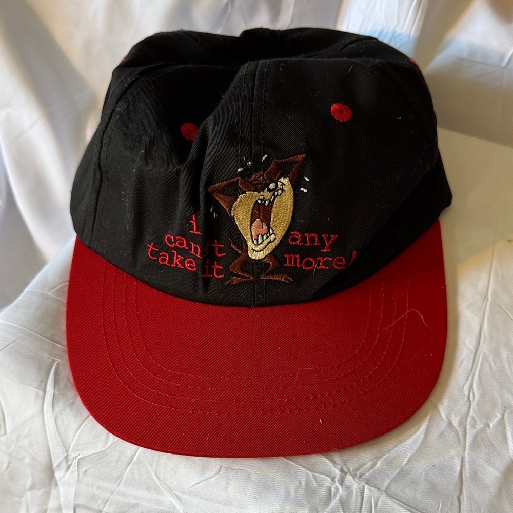 Black and Red Cartoon Character Cap